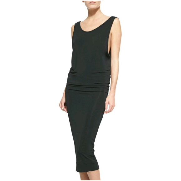 HELMUT LANG Faint Black Sleeveless Midi Dress S - Picture 2 of 12